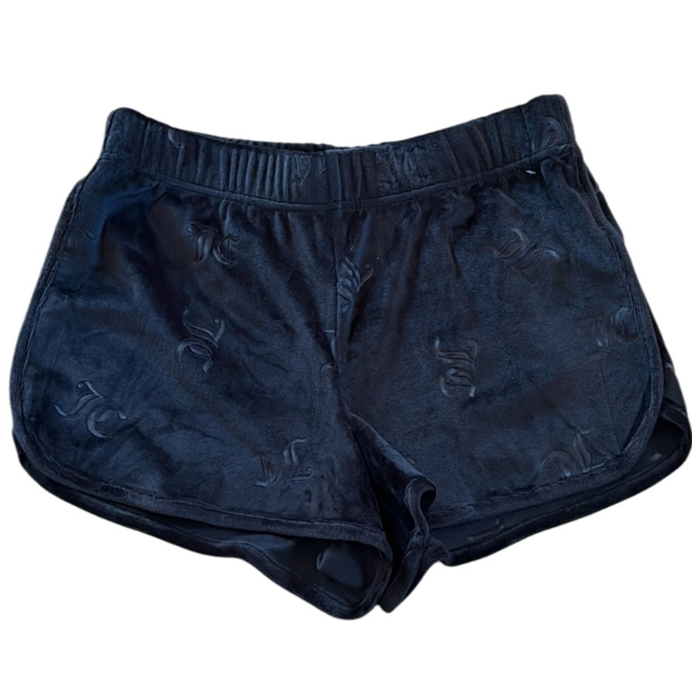 JUICY CONTURE WOMEN’S VELVET BLACK DESIGNER SLEEPWEAR SHORTS SIZE SMALL
